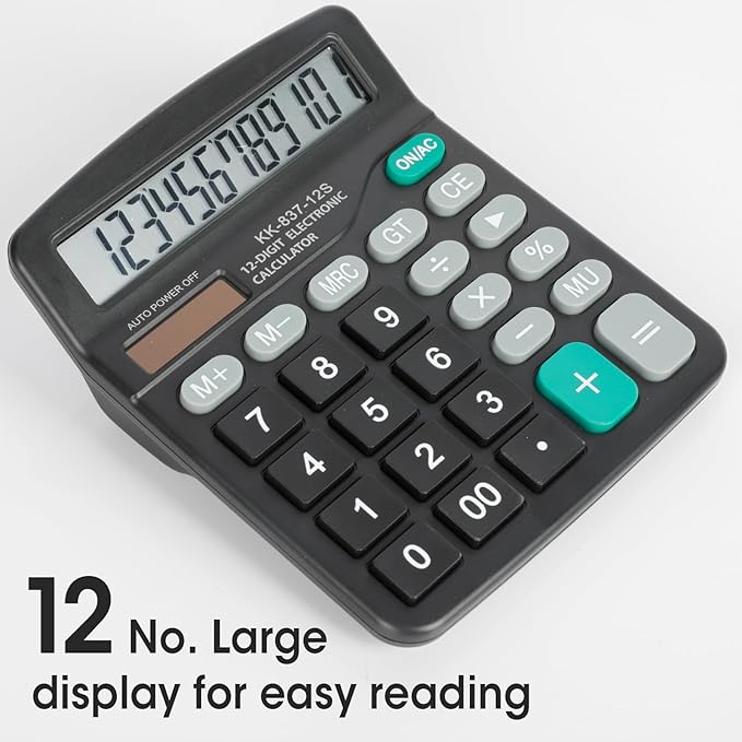 2 Pack Calculator Bulk, 12 Digits Calculators Desktop - Image 2