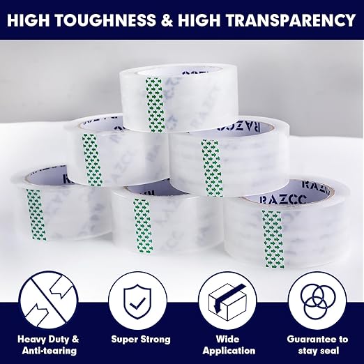 RAZCC Packing Tape, 18 Rolls Clear Heavy Duty Packaging Tape - Image 3