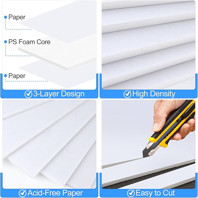 ToLanbbt 24 Pack White Foam Board, Displaying - Image 3