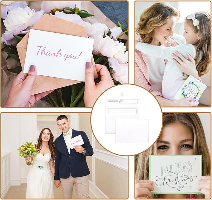 Silunkia 100 Packs Blank White Note Cards and Envelopes 4 x 6 Heavyweight - Image 7
