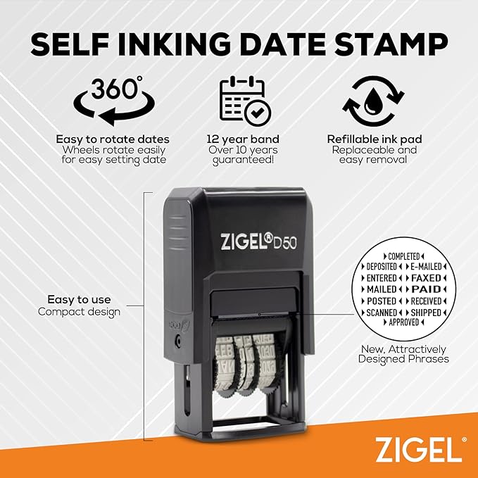 ZIGEL D50 Date Stamp with Posted - Image 2