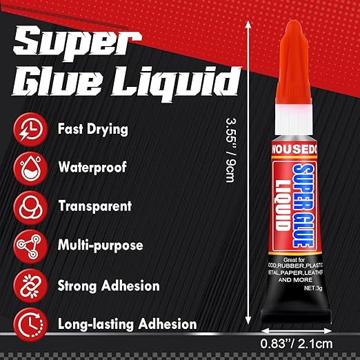 WOUSEDO 48 X 3g Super Glue Liquid, Fast Drying Cyanoacrylate Glue - Image 2