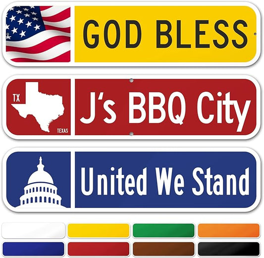 Custom Street Sign, Address Sign, 8 Colors, Reflective Option, Mounting Options by MySignCenter
