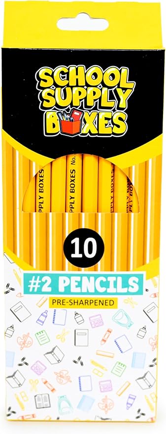 School Supply Boxes | 10 ct. Wooden Pencil Pack | 24 Packs | Pre-Sharpened No. by SchoolSupplyBoxes