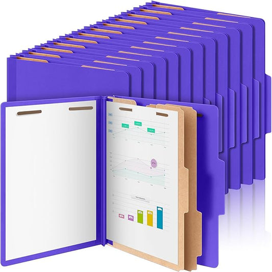 Skyygemm 60 Pcs Classification Folders Letter Size, 2 Divider Pressboard File by Skyygemm