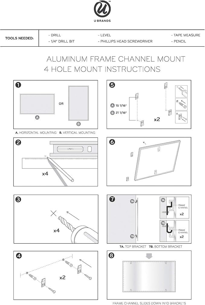 U Brands Magnetic Whiteboard 24" x 36", Wall Mounted White Board - Image 7