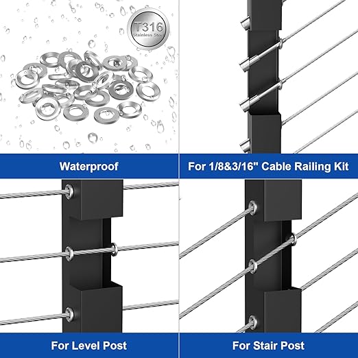 BLIKA 60Pack Cable Railing Adhesive Sleeves - Image 3