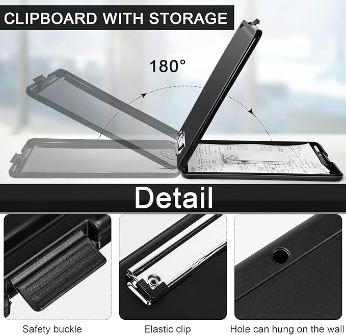 Mimorou 10 Pcs Clipboard with Storage, 9.5 x 13.5 Inch Plastic Heavy Duty - Image 3