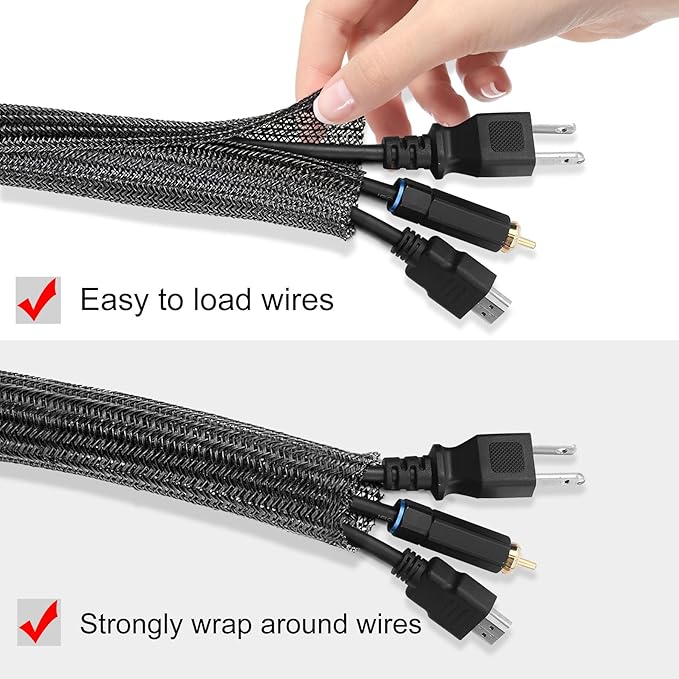 Moxita 25ft - 1/2 inch Cord Protector Cable Sleeve Split Wire Loom Tubing - Image 2
