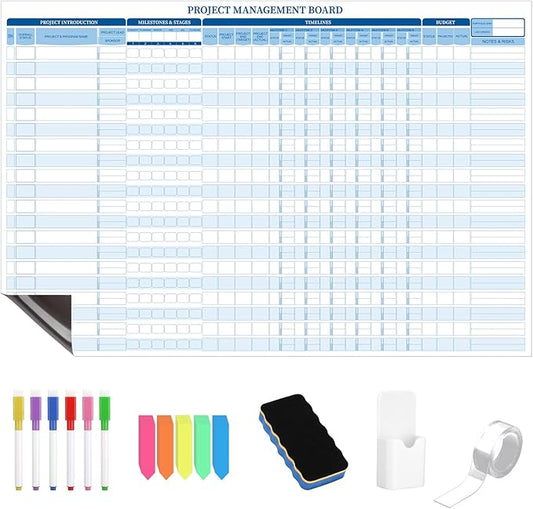 Lincia Large Magnetic Portfolio Project Management Board Set 24" x 36" Reusable by Lincia