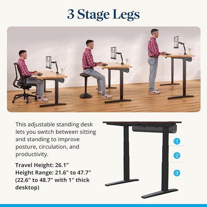 UPLIFTDESK V3 2-Leg Black Laminate Wood Standing Desk – Adjustable Height - Image 5