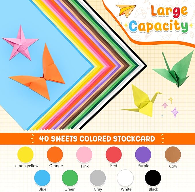 Colored Construction Paper, 40 Sheets 8.5 x 11 Inches, 180GSM/65LB Blue Card - Image 3
