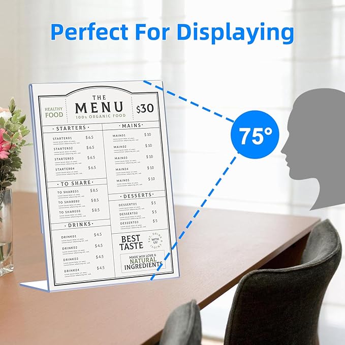 12 Pack Slanted Back Acrylic Sign Holders 5x7 - Image 6