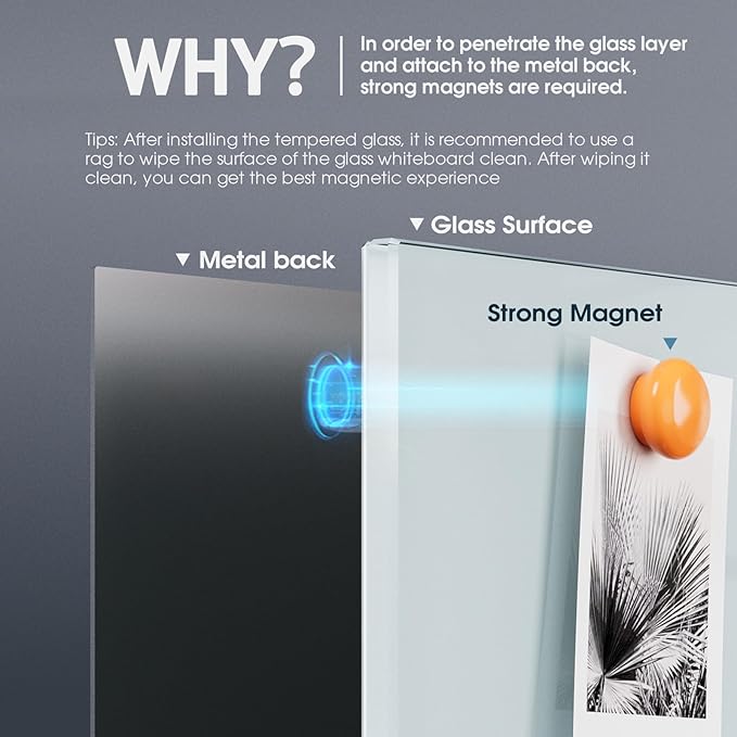 MaxGear Glass Whiteboard, Tempered Magnetic Dry Erase Board 72 x 48 Inch - Image 5