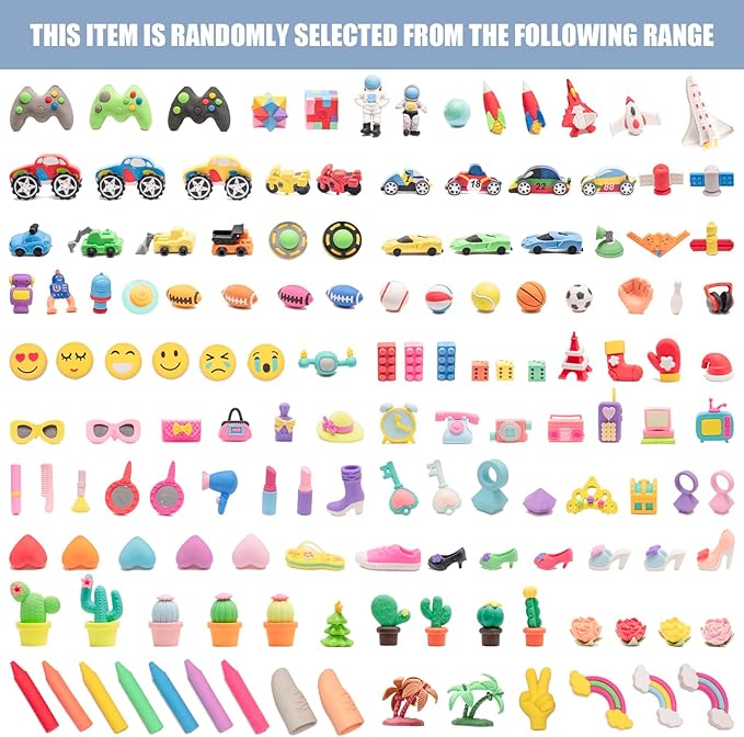 CLOCK KING 90pcs 3D Cute Kids Erasers, Random Desktop Pet Toys Gifts, Classroom - Image 5