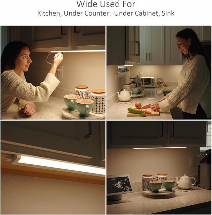Leetdud LED Under Cabinet Lighting Hardwired or Plug in, 40 Inch 20W, Dimmable - Image 5