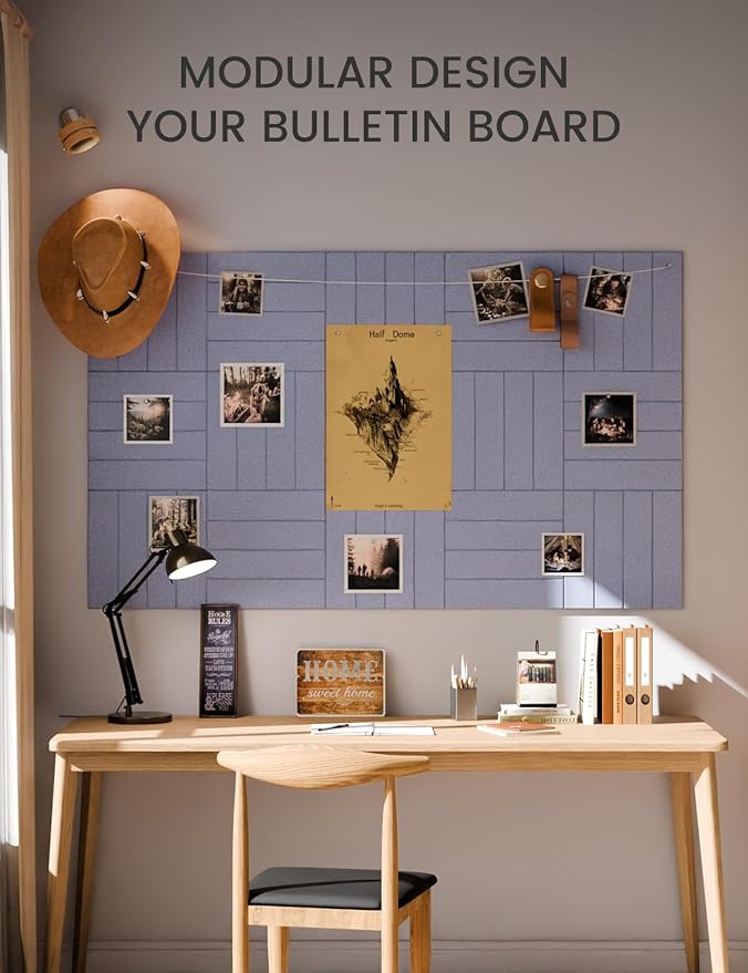 Fluxynara Felt Bulletin Board Tiles Large 36" x 24" Cork Board Alternative-6 - Image 5