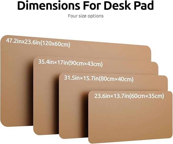 YSAGi Leather Desk Protector, Office Mat, Large Mouse Mat, Non-Slip PU Leather - Image 4
