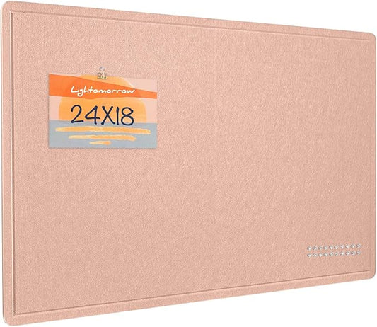 Bulletin Board, 24 x 18 inches Felt Board Decorative Pin Board, Cork Board by Lightomorrow