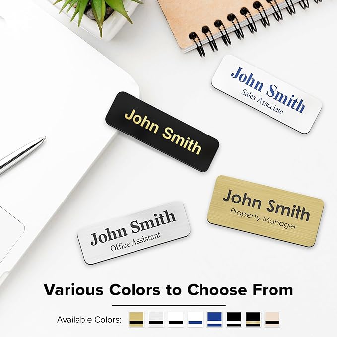 Name Tag, Magnetic Blue and White Name Tags, Personalized Name Tags, 1.5x3 - Image 7