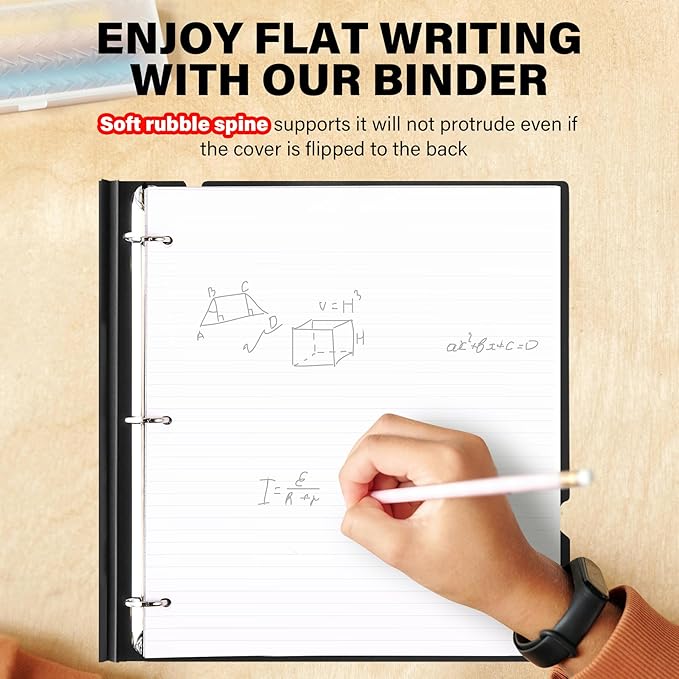 MAKHISTORY 1 Inch Telescoping 3 Ring Binder-4PCS, Flexible Binder - Image 4