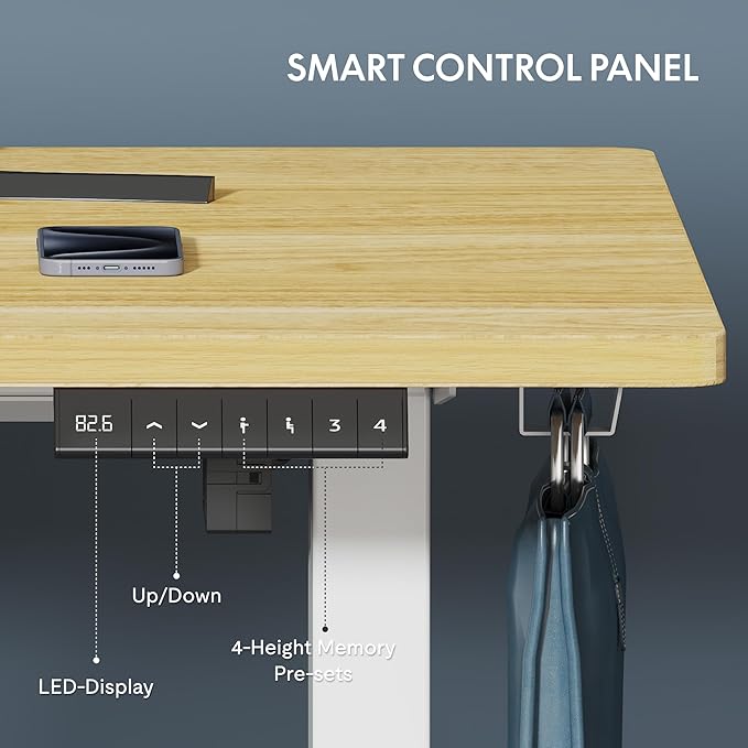FLEXISPOT One-Piece Electric Standing Desk, 60 x 24 Inches Adjustable Desk - Image 4