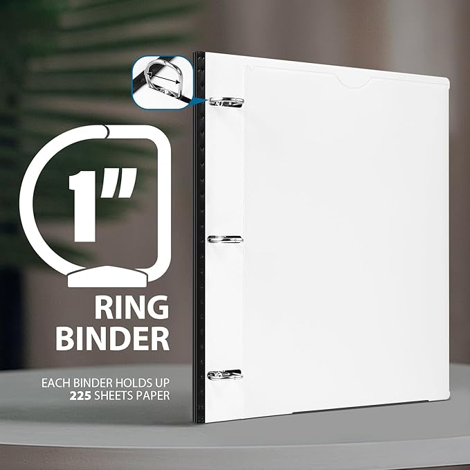 WOT I 1 Inch Telescoping 3 Ring Binder 4 Pack, Expandable Flexible Binder - Image 6