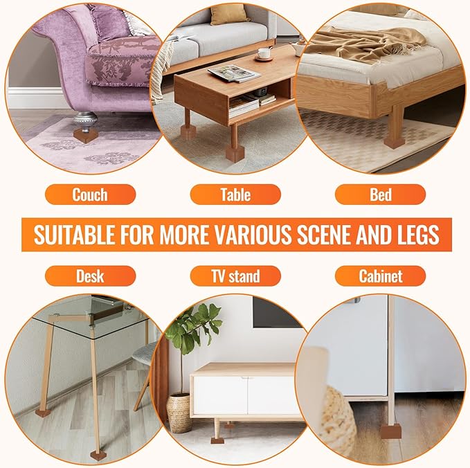 shouwuhho Furniture Risers, 8 Pack Bed Risers - Image 6