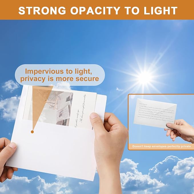Silunkia 100 Packs White Single Panel Blank Cards and Envelopes 5 x 7 Heavy - Image 6