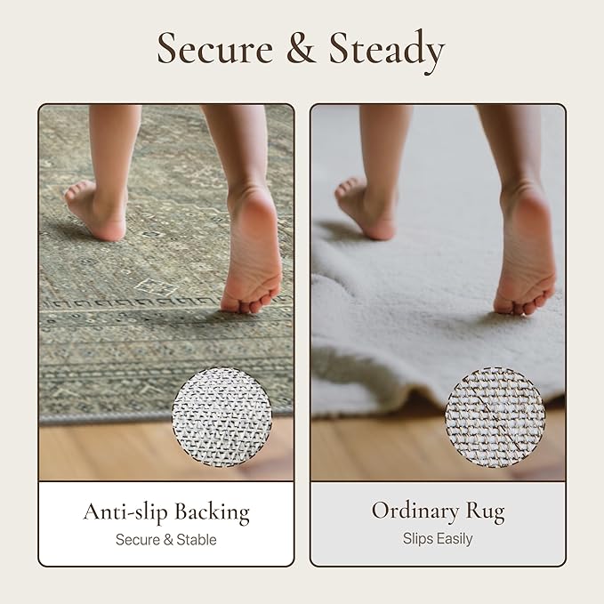 GENIMO 8x10 Area Rugs for Living Room, Machine Washable Non Slip Rugs, Low Pile - Image 8