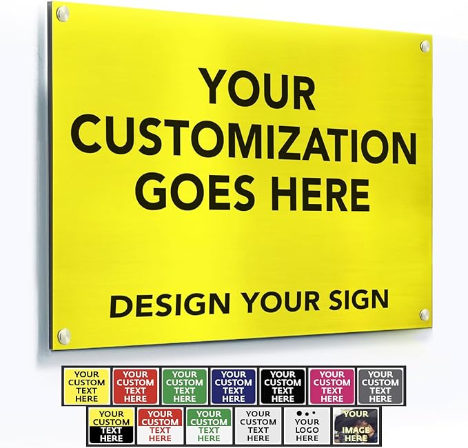 Custom Metal Signs, Personalized Aluminum, Waterproof Business Signs by SpeedyOrders
