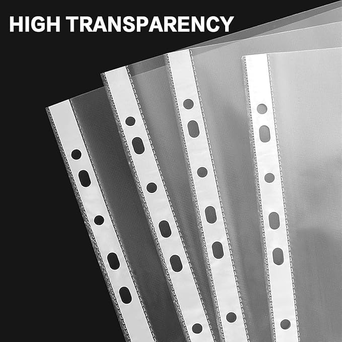 Sheet Protectors, HERKKA 300 Pack Heavy Duty Clear Plastic Page Protectors - Image 3