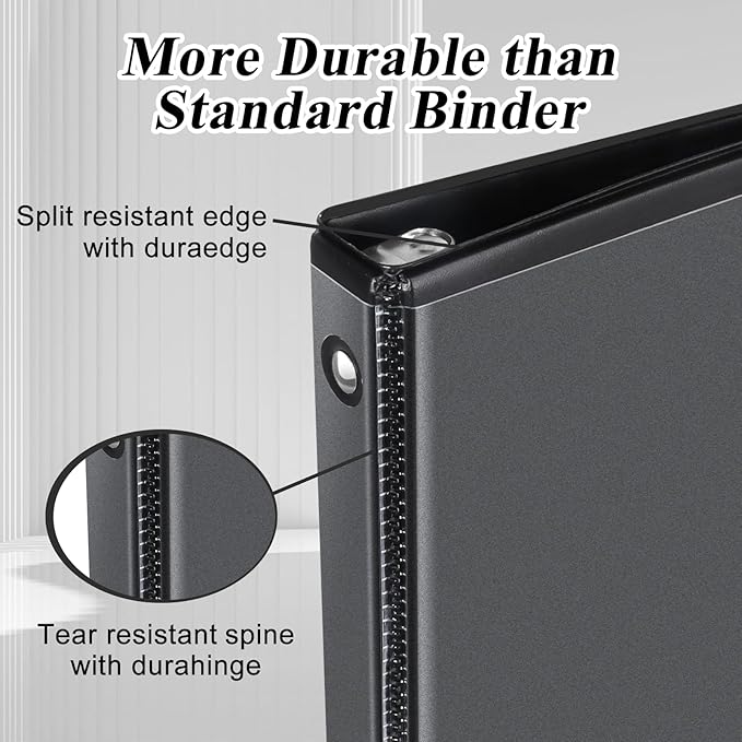CIXILDTS 1-inch Round Ring Binder, Durable 1" 3 Ring Binder Fit Letter Size - Image 4
