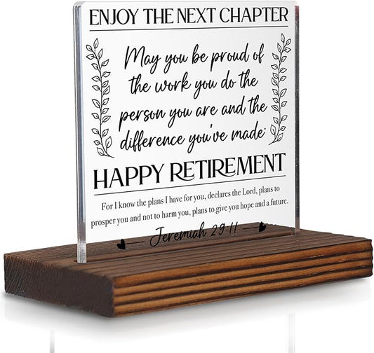 Happy Retirement Acrylic Desk Sign by Pariveca