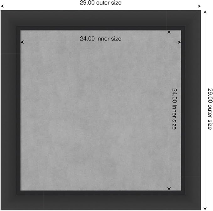 Amanti Art Black Framed Magnetic Board 29x29 Medium Vision Board - Image 2