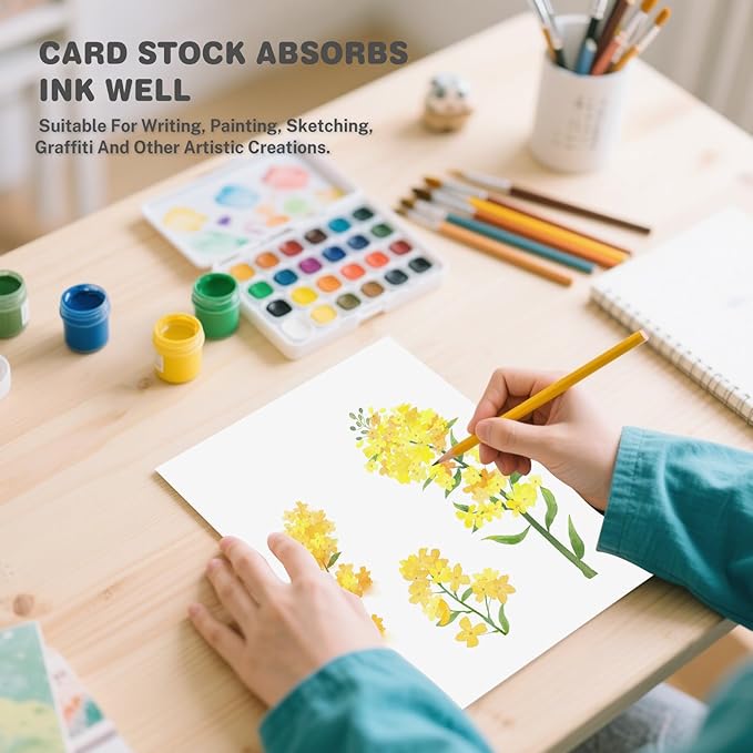 White Cardstock 8.5 X 11, 80 Sheets Card Stock, 75lb/ 200gsm Copy Paper - Image 6