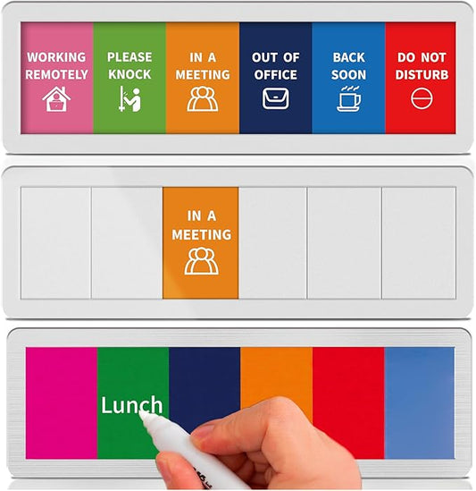 Office Door Signs with 6 Printed Status Options – Do Not Disturb, Out of Office by EliteSign