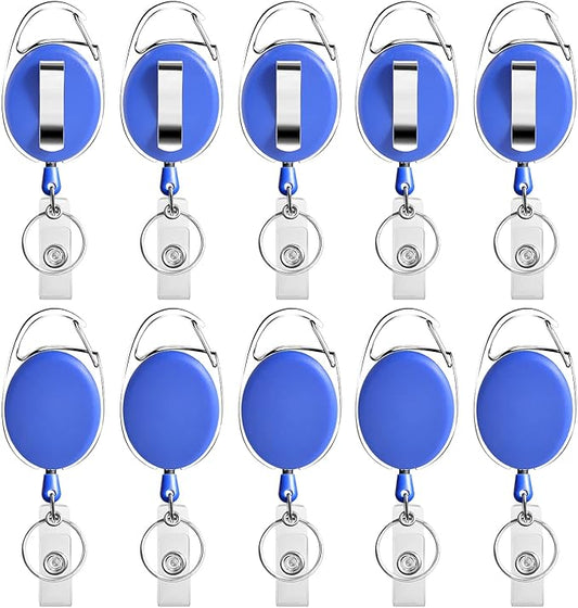 Retractable Badge Holder with Carabiner Reel Clip and Key Ring by moeverEx