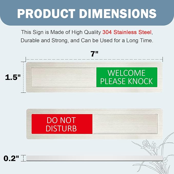 Do Not Disturb Sign, Privacy Door Status, Please Knock Sign - Image 5