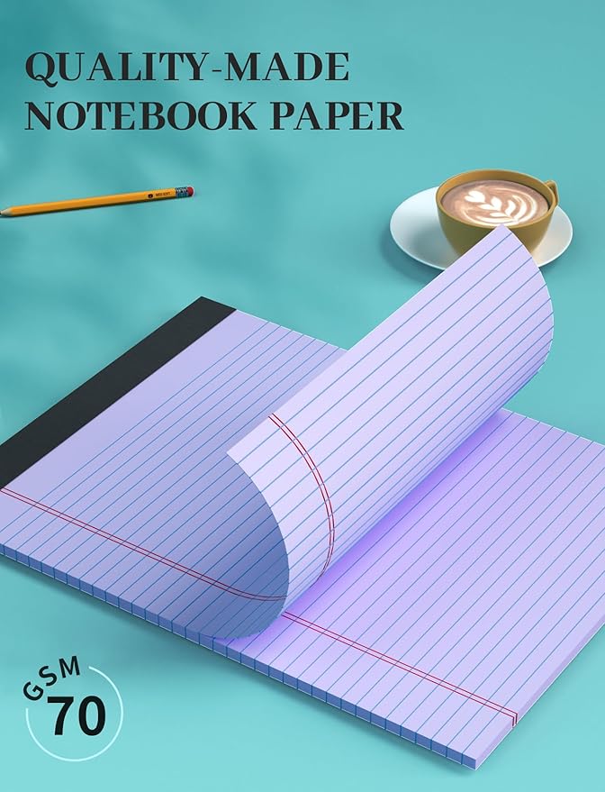 Legal Pads 8.5 x 11 In, Colored Legal Pads, 6 Pack Note Pads 8.5 x 11 Writing - Image 4