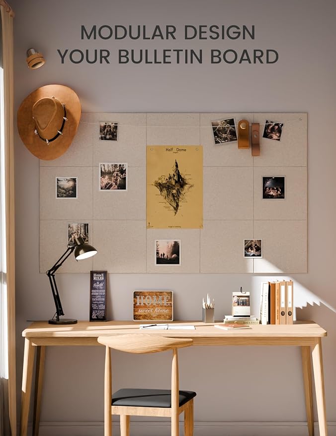 Fluxynara Large Felt Bulletin Board 36" x 24" Cork Board Alternative-6 Pack - Image 5