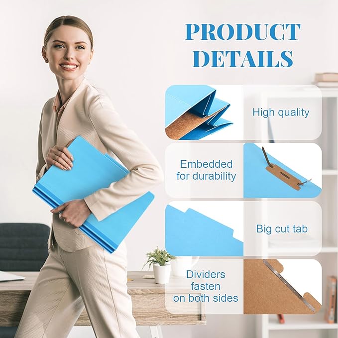 Skyygemm 72 Pcs Classification Folders Letter Size, 1 Divider Pressboard File - Image 3
