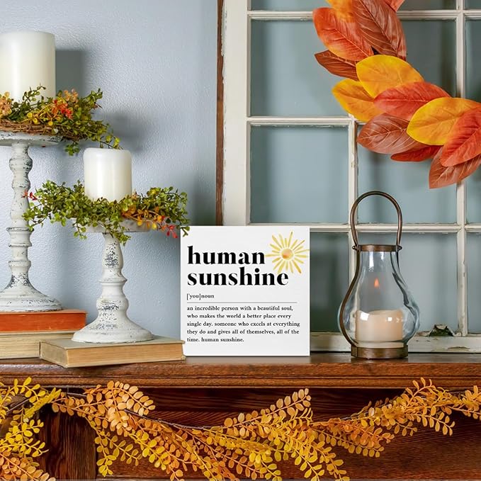 Sunshine Gifts for Women, Inspirational Gifts Human Sunshine Wood Box Sign - Image 5
