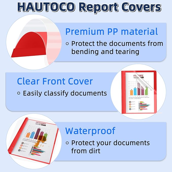 HAUTOCO 5 Pack Plastic Report Covers - Image 5
