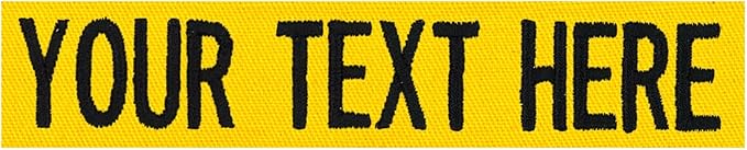 Custom Uniform Name Tapes Solid Colors. Yellow Fabric, 3.5 Inch Sew on by NORTHERNSAFARI