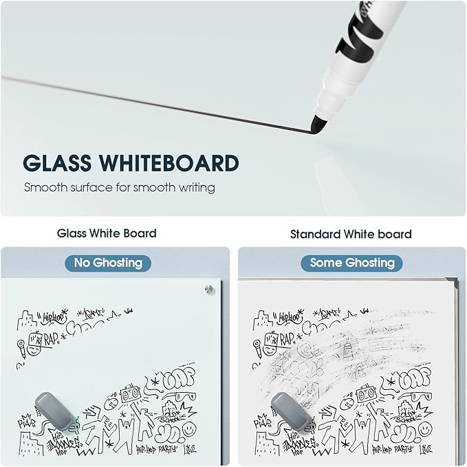 MaxGear Glass Whiteboard, Tempered Magnetic Dry Erase Board 48 x 30 Inch - Image 6
