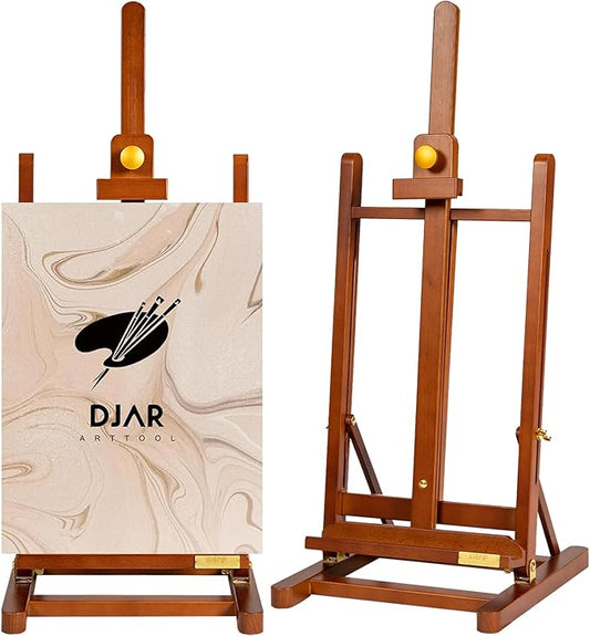 DJAR H- Frame Tabletop Painting Easel, Adjustable Solid Beech Wood Desktop Art by DJARARTTOOL