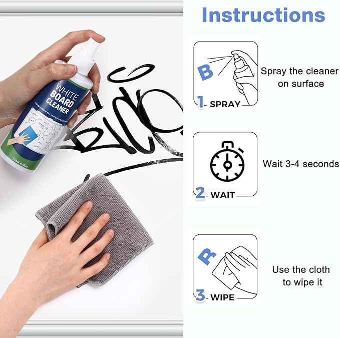 Dansib 8 Pack Whiteboard Cleaner Spray 8.5oz Dry Erase Board Cleaner - Image 6