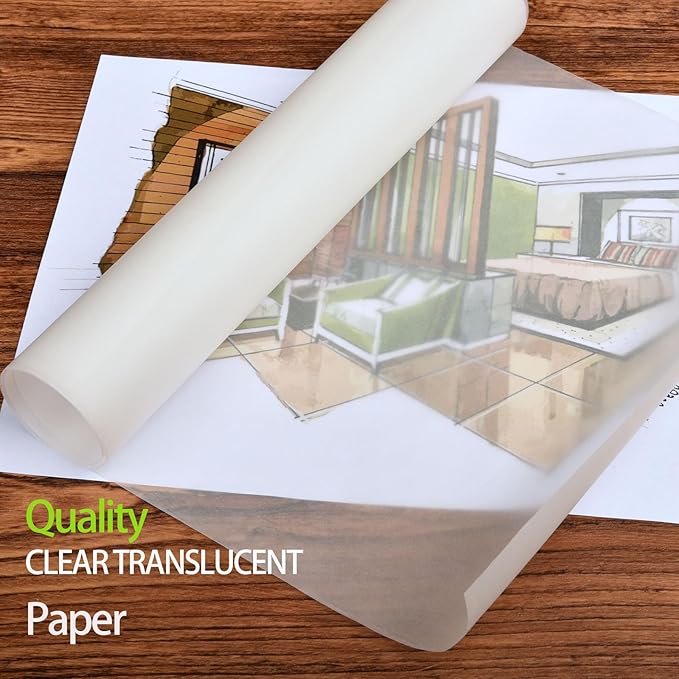 SEMLEART Tracing Paper Roll, 12-inch x 25yard，White Translucent Vellum - Image 6