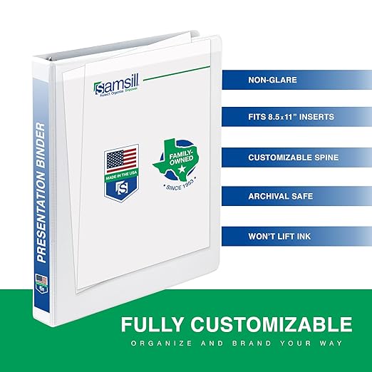 Samsill 1 Inch 3 Ring Binders, Made in USA, Economy Round Ring, 200 Sheet - Image 3